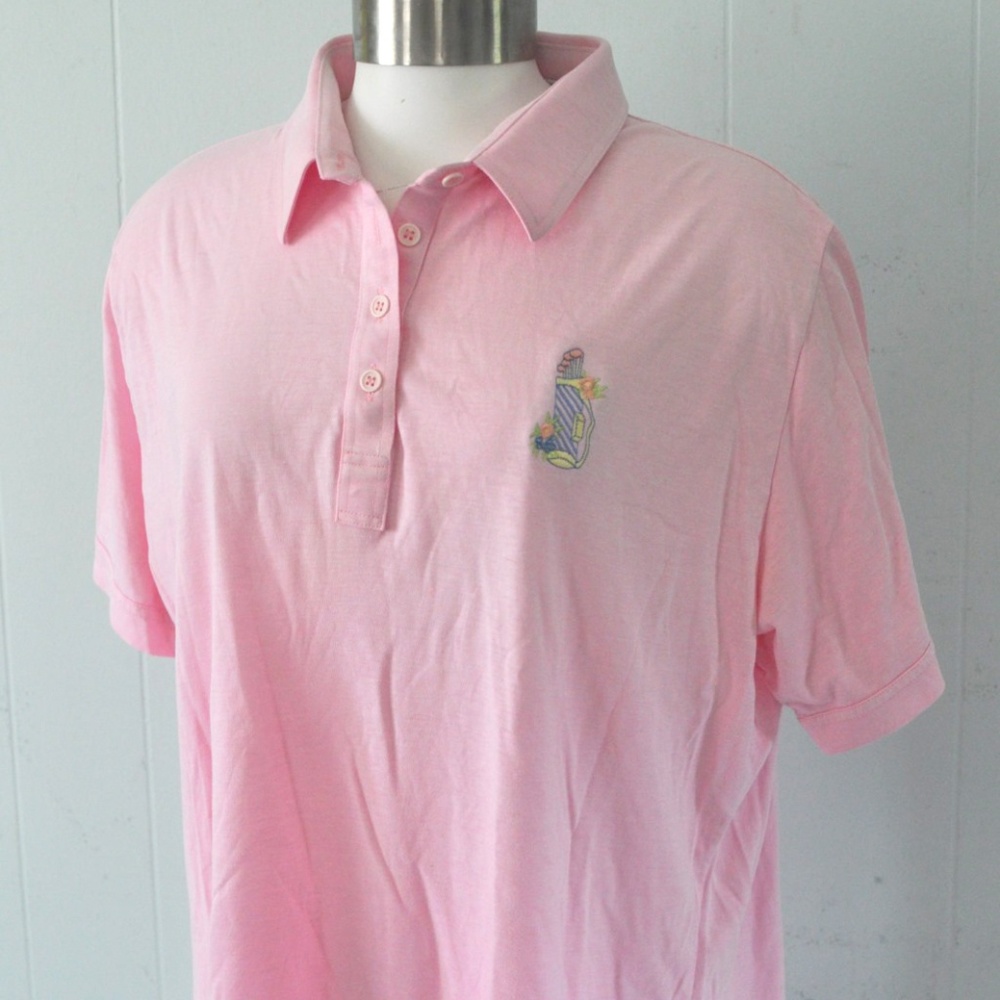 Pink Golf Polo Womens casual summer Embroidered